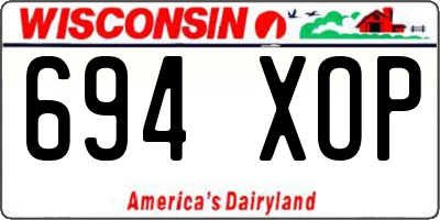 WI license plate 694XOP