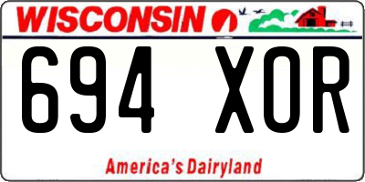 WI license plate 694XOR