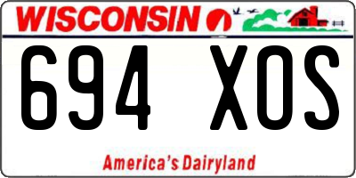 WI license plate 694XOS