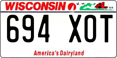 WI license plate 694XOT