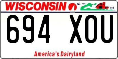 WI license plate 694XOU
