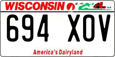 WI license plate 694XOV