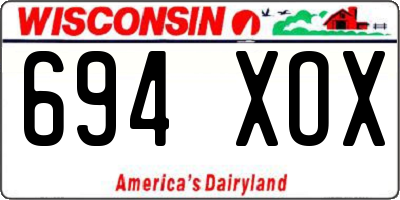 WI license plate 694XOX