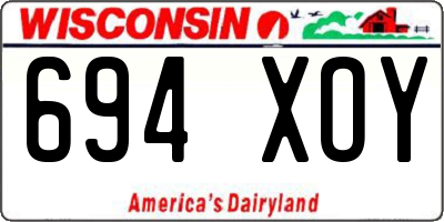 WI license plate 694XOY