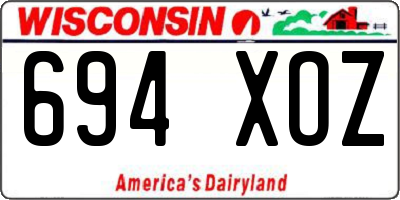 WI license plate 694XOZ