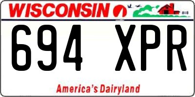 WI license plate 694XPR