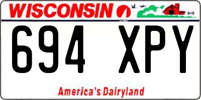 WI license plate 694XPY