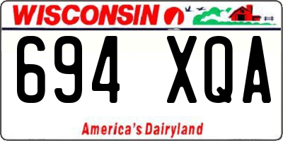WI license plate 694XQA