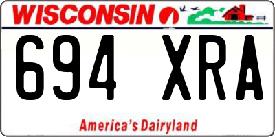 WI license plate 694XRA