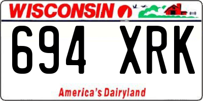 WI license plate 694XRK