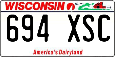 WI license plate 694XSC