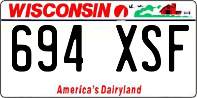 WI license plate 694XSF