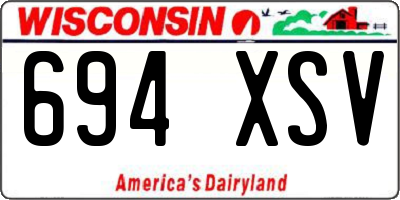 WI license plate 694XSV