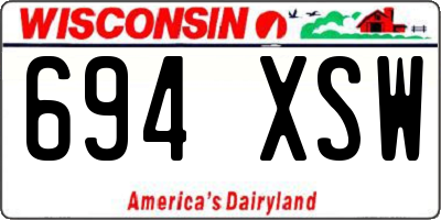 WI license plate 694XSW