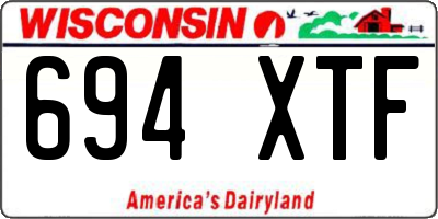 WI license plate 694XTF