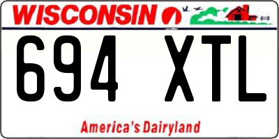 WI license plate 694XTL