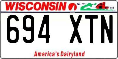 WI license plate 694XTN