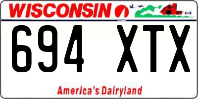 WI license plate 694XTX