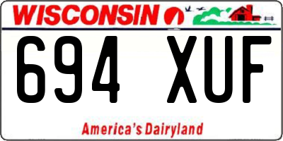 WI license plate 694XUF