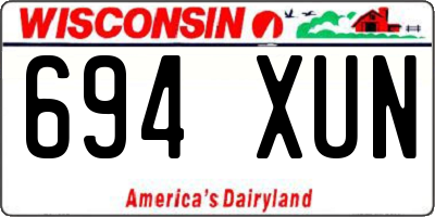 WI license plate 694XUN
