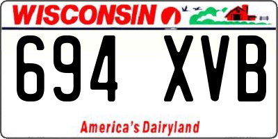 WI license plate 694XVB