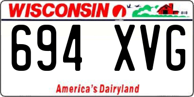 WI license plate 694XVG