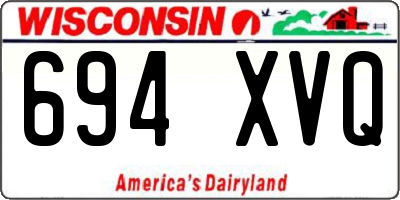 WI license plate 694XVQ