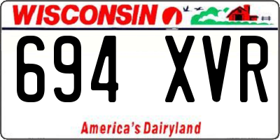 WI license plate 694XVR