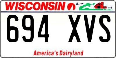 WI license plate 694XVS