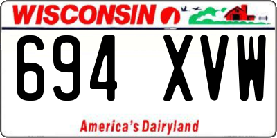 WI license plate 694XVW
