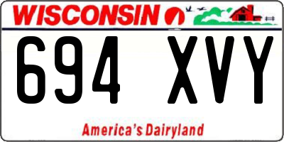 WI license plate 694XVY