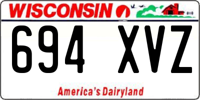 WI license plate 694XVZ