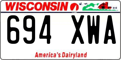 WI license plate 694XWA