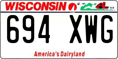 WI license plate 694XWG