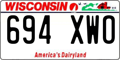 WI license plate 694XWO