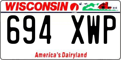 WI license plate 694XWP