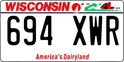 WI license plate 694XWR