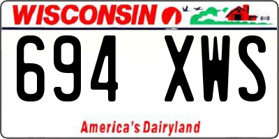 WI license plate 694XWS