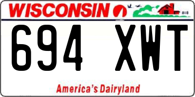 WI license plate 694XWT