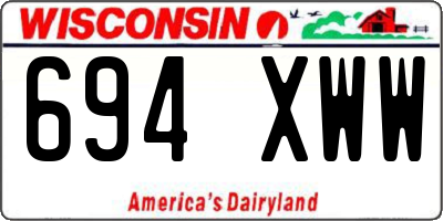 WI license plate 694XWW