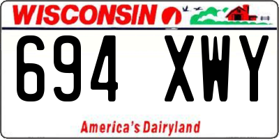 WI license plate 694XWY