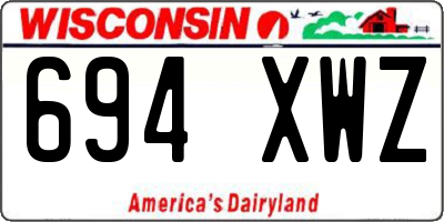 WI license plate 694XWZ