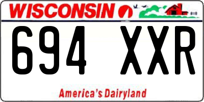 WI license plate 694XXR