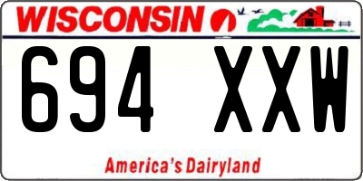 WI license plate 694XXW