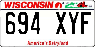 WI license plate 694XYF