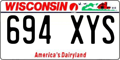 WI license plate 694XYS
