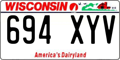 WI license plate 694XYV
