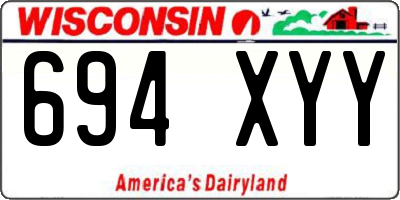 WI license plate 694XYY