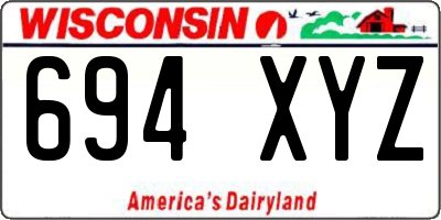 WI license plate 694XYZ