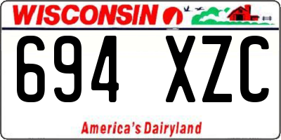 WI license plate 694XZC